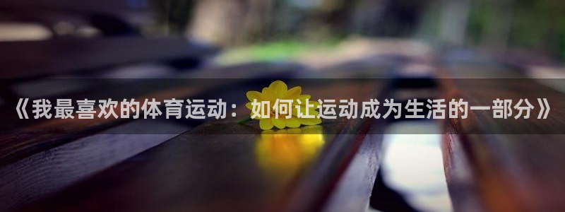 vsport体育官方正版app集团:《我最喜欢的体育运动:如